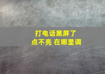 打电话黑屏了 点不亮 在哪里调